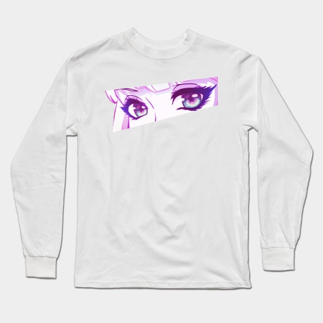 Anime Eyes (purple) Long Sleeve T-Shirt by Leo